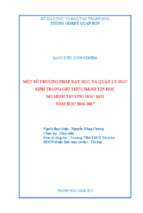 Một số phương pháp dạy học và quản lý học sinh trong giờ thực hành tin học mô hình trường học mới năm học 2016 2017