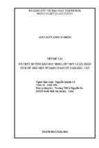 Tổ chức hướng dẫn học sinh lớp 7 suy luận, phân tích đề giải một số dạng toán về tam giác cân