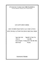 Một số biện pháp nâng cao chất lượng môn tin học 6 ở trường thcs trần mai ninh