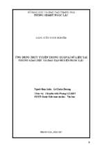 ứng dụng trực tuyến trong quản lí số liệu tại ph̉òng giáo dục và đào tạo huyện ngọc lặc