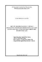 Một số giải pháp quản lý, chỉ đạo hoạt động chuyên môn nhằm nâng cao chất lượng giáo dục ở trường thcs minh tiến, huyện ngọc lặc