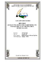 Biện pháp quản lý ứng dụng công nghệ thông tin vào dạy học ở các trường thcs huyện nga sơn