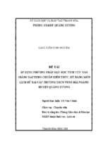 áp dụng phương pháp dạy học tích cực theo chuẩn kiến thức, kĩ năng môn lịch sử cấp trung học cơ sở ở vùng bãi ngang huyện quảng xương
