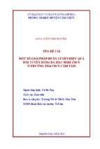 Một số giải pháp huấn luyện hiệu quả đội tuyển bóng đá học sinh thcs ở trường th&thcs cẩm tâm