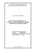 Một số kinh nghiệm nâng cao công tác quản lí chi hội chữ thập đỏ ở trường thcs trần mai ninh1