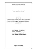 Vận dụng một số cấu trúc hoạt động hợp tác theo nhóm nhỏ trong dạy học hóa học lớp 9