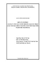 Một số giải pháp quản lý công tác tuyên truyền, giáo dục pháp luật cho học sinh ở trường thcs trần mai ninh   thành phố thanh hóa