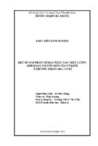 Một số giải pháp chỉ đạo nâng cao chất lượng sinh hoạt của tổ chuyên môn ở trương thcs.