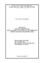 Một số giải pháp nhằm nâng cao chất lượng công tác chủ nhiệm lớp ở trường thcs xuân cẩm, thường xuân
