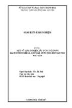 Một số kinh nghiệm xây dựng nội dung bài 33 công nghệ 11, giúpgây hứng thú học tập cho học sinh