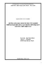 Hướng dẫn học sinh ôn thi tốt nghiệp thptqg đạt kết quả cao trong môn địa lí ở trường thpt hiện nay