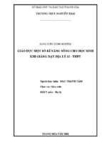 Giáo dục một số kĩ năng sống cho học sinh khi giảng dạy địa lí 12 – thp