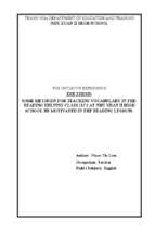 Some methods for teaching vocabulary in pre reading helping class 11c2 at nhu xuan ii high school be motivated in the reading lessons