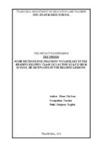 Some methods for teaching vocabulary in pre reading helping class 11c2 at nhu xuan 2 high school be motivated in the reading lessons