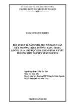 Rèn luyện kĩ năng giải một số dạng toán viết phương trình đường thẳng trong không gian cho học sinh trung bình và yếu