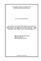 Cách thức xây dựng hệ thống câu hỏi nhằm góp phần nâng cao hiệu quả trong đọc  hiểu văn bản đây thôn vĩ dạ của hàn mặc tử.