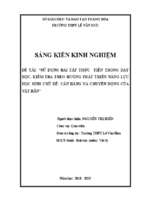 Sử dụng bài tập thực tiễn trong dạy học, kiểm tra theo hướng phát triển năng lực học sinh chủ đề cân bằng và chuyển động của vật rắn