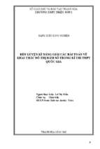 Rèn luyện kĩ năng giải các bài toán khai thác đồ thị hàm số trong kì thi thpt quốc gia