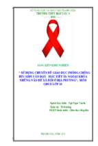 Sử dụng chuyền đề giáo dục phòng chống hiv aids vào dạy   học tiết 33