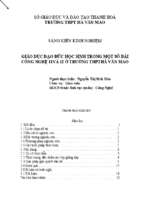 Giáo dục đạo đức học sinh trong một số bài công nghệ lớp 11 và 12 ở thpt hà văn mao