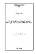 Cảm hứng xê dịch trong văn học việt nam nửa đầu thế kỷ xx (1900 1945)