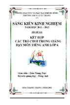 Skkn kết hợp các trò chơi trong giảng dạy môn tiếng anh lớp 6