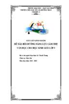 Skkn bồi dưỡng năng lực cảm thụ văn học cho học sinh giỏi lớp 5