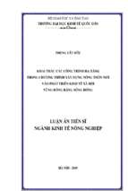 Khai thác các công trình hạ tầng trong chương trình xây dựng nông thôn mới vào phát triển kinh tế   xã hội vùng đồng bằng sông hồng