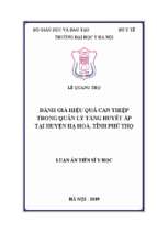 đánh giá hiệu quả can thiệp trong quản lý tăng huyết áp tại huyện hạ hòa, tỉnh phú thọ