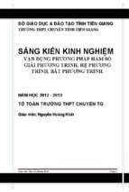 Vận dụng phương pháp hàm số giải phương trình, hệ phương trình, bất phương trình