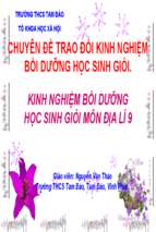 Slide thuyết trình kinh nghiệm bồi dưỡng học sinh giỏi môn địa lí 9   một số dạng bài khó địa lí kinh tế