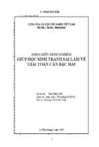 Skkn giúp học sinh tránh sai lầm về giải toán căn bậc hai