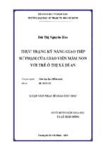 Luận văn Thực trạng kỹ năng giao tiếp sư phạm của giáo viên mầm non