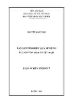 Tăng cường hiệu quả sử dụng nguồn vốn oda ở việt nam