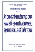 áp dụng tính liên tục của hàm số, định lí lagrange, định lí rolle để giải toán