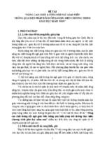 Nâng cao chất lượng đội ngũ giáo viên thông qua biện pháp bồi dưỡng thực hiện chương trình giáo dục mầm non