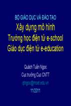 Slide thuyết trình xây dựng mô hìnhtrường học điện tử e school, giáo dục điện tử e education