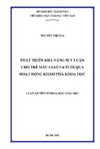 Phát triển khả năng suy luận cho trẻ mẫu giáo 5 6 tuổi qua hoạt động khám phá khoa học