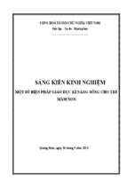 Một số biện pháp giáo dục kỷ năng sống cho trẻ 4 5 tuổi