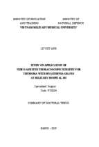 Nghiên cứu ứng dụng phẫu thuật nội soi lồng ngực điều trị u tuyến ức có nhược cơ tại bệnh viện quân y 103 tt tiếng anh