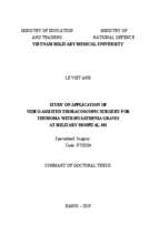 Nghiên cứu ứng dụng phẫu thuật nội soi lồng ngực điều trị u tuyến ức có nhược cơ tại bệnh viện quân y 103 tt tiếng anh