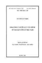 Khai thác nguồn lực tài chính từ tài sản công ở việt nam