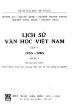 Lịch sử văn học Việt nam Tập V 1930-1945 Phần I