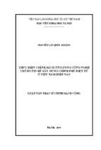 Thực hiện chính sách ứng dụng công nghệ thông tin để xây dựng chính phủ điện tử ở việt nam hiện nay