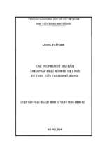 Các tội phạm về mại dâm theo pháp luật hình sự việt nam từ thực tiễn thành phố hà nội