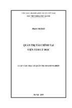 Quản trị tài chính tại viện tâm lý học