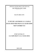 Vị trí việc làm trong các cơ quan hành chính theo pháp luật hành chính việt nam hiện nay