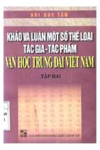 Khảo và luận một số thể loại tác gia-tác phẩm Văn học trung đại Việt Nam Tập 2