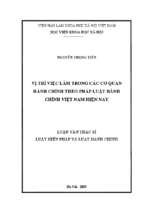Vị trí việc làm trong các cơ quan hành chính theo pháp luật hành chính việt nam hiện nay