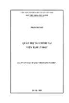 Quản trị tài chính tại viện tâm lý học”